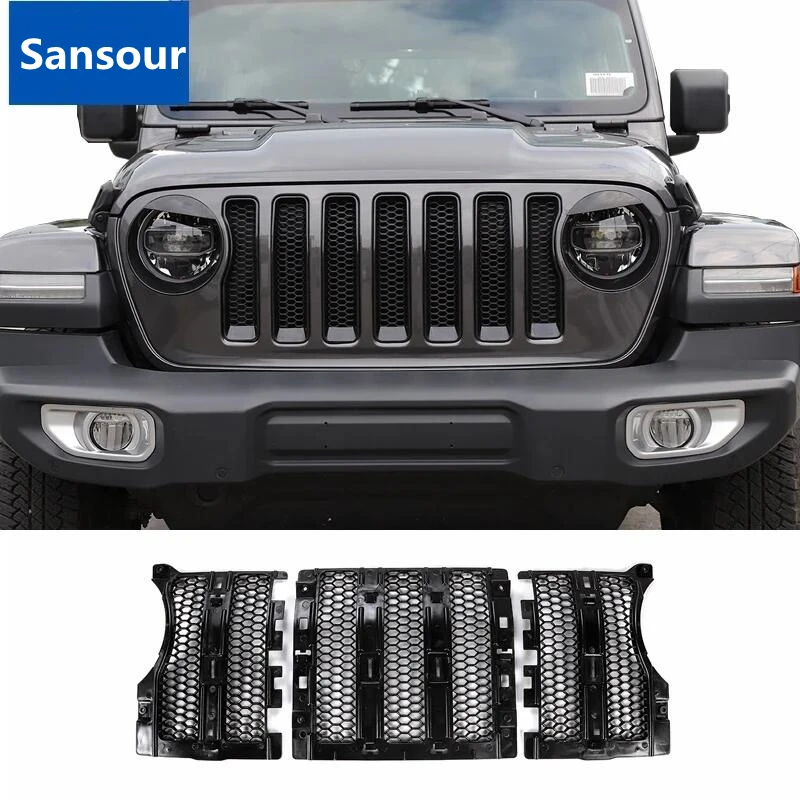 

Car Racing Grills for Jeep Gladiator JT 2018-2023 Car Front Mesh Insert Grille Cover Honeycomb for Jeep Wrangler JL 2018+