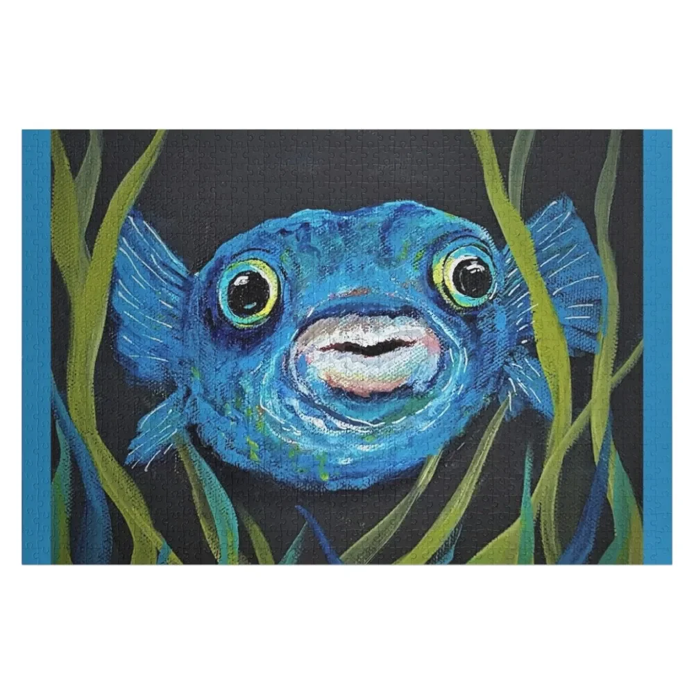 

Blue Puffer Fish Fun Jigsaw Puzzle Wooden Jigsaws For Adults Picture Jigsaw Pieces Adults Custom Puzzle