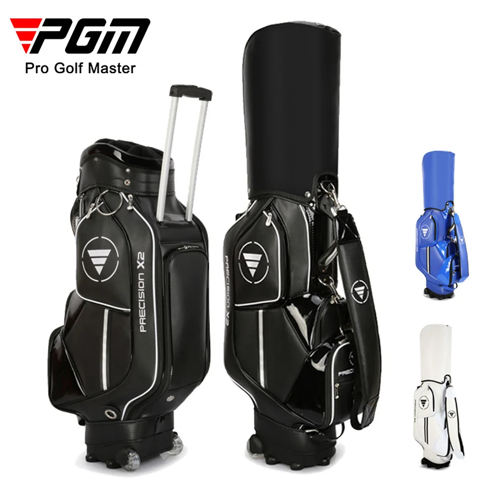 

Pgm Golf Standard Bag With Wheels Pu Waterproof Golf Bags Large Capacity Aviation Packages Hold 13-14 Clubs Travel Pack new