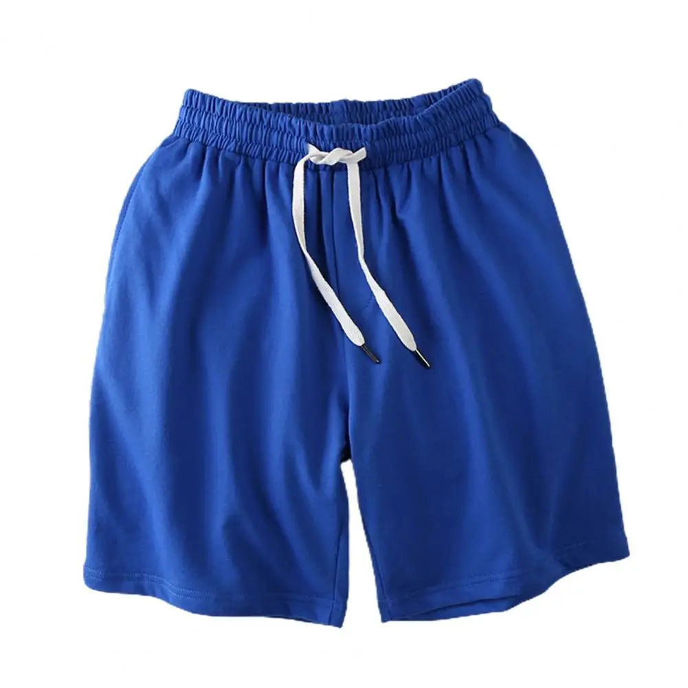 

Plus Size Men Shorts Solid Color Stretchy Waistband Wide Leg Straight-leg Beach Shorts Summer