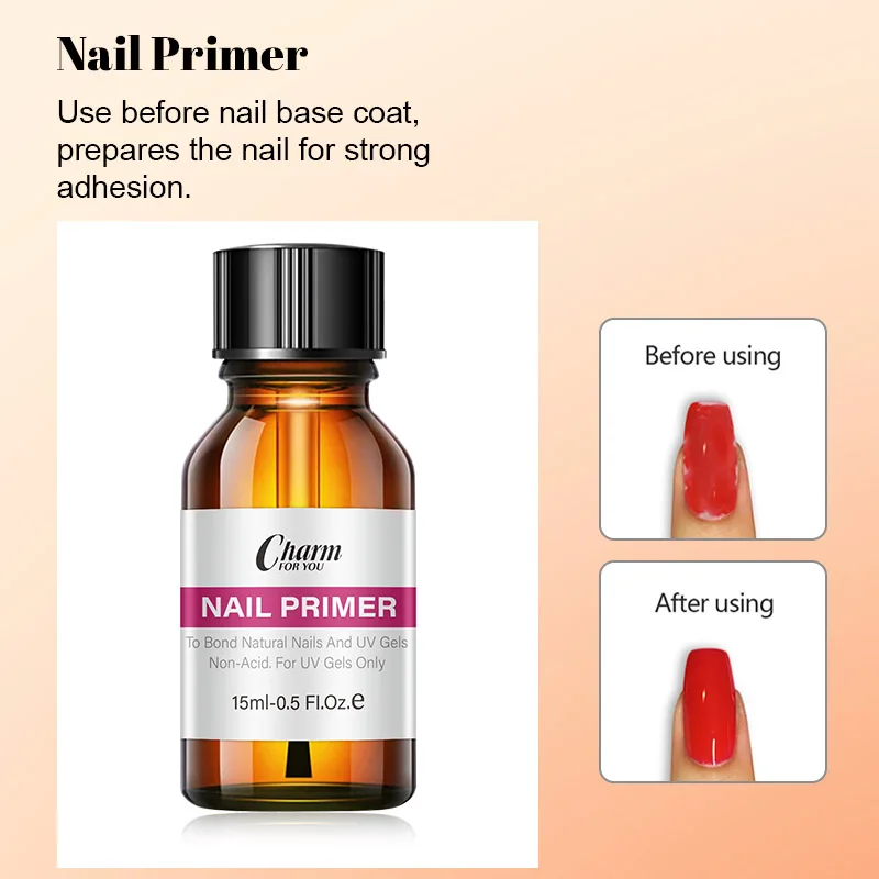 Natural Nail Prep Dehydrator and Nail Acid-Free Primer Set Fast Air Dry For Gel Polish Base Cleaning Agents UV Gel Polish nail art set
