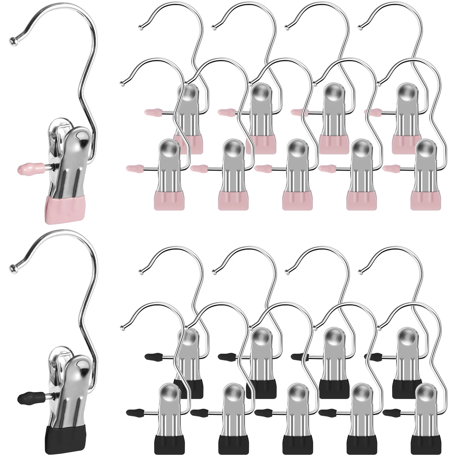 20/80PCS Closet Hanging Hold Clip Stainless Steel Boot Hanger Space Saving  Hangers Single Clip 360° Rotating Organizer for Towel - AliExpress