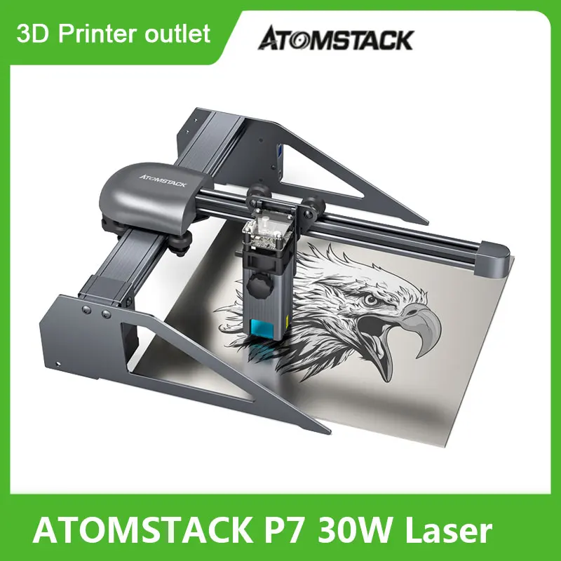 ATOMSTACK P7 Laser Engraver 40W Laser Cutter and Engraver Machine 5.5  WFixed-Focus Eye Protection DIY Engraver Tool for Metal, Wood, Leather,  Vinyl