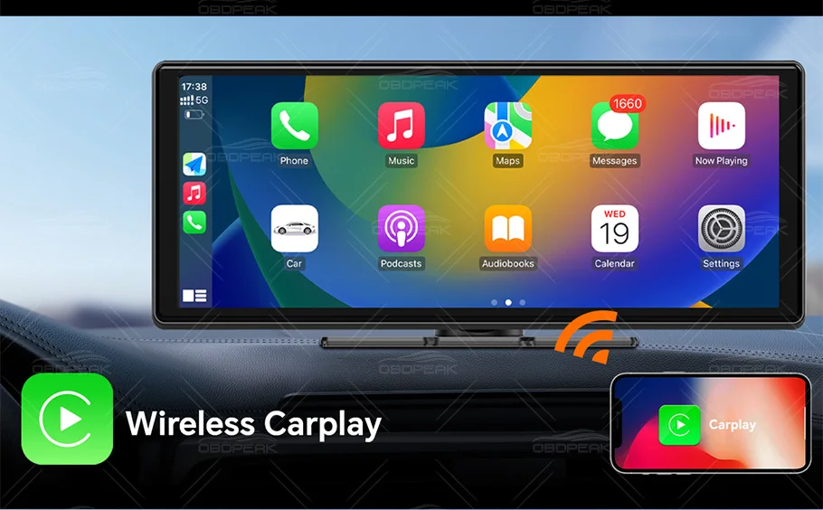 11.3" Touch Screen 5K UHD Dash Cam T8 Pro Wireless CarPlay Android Auto Airplay