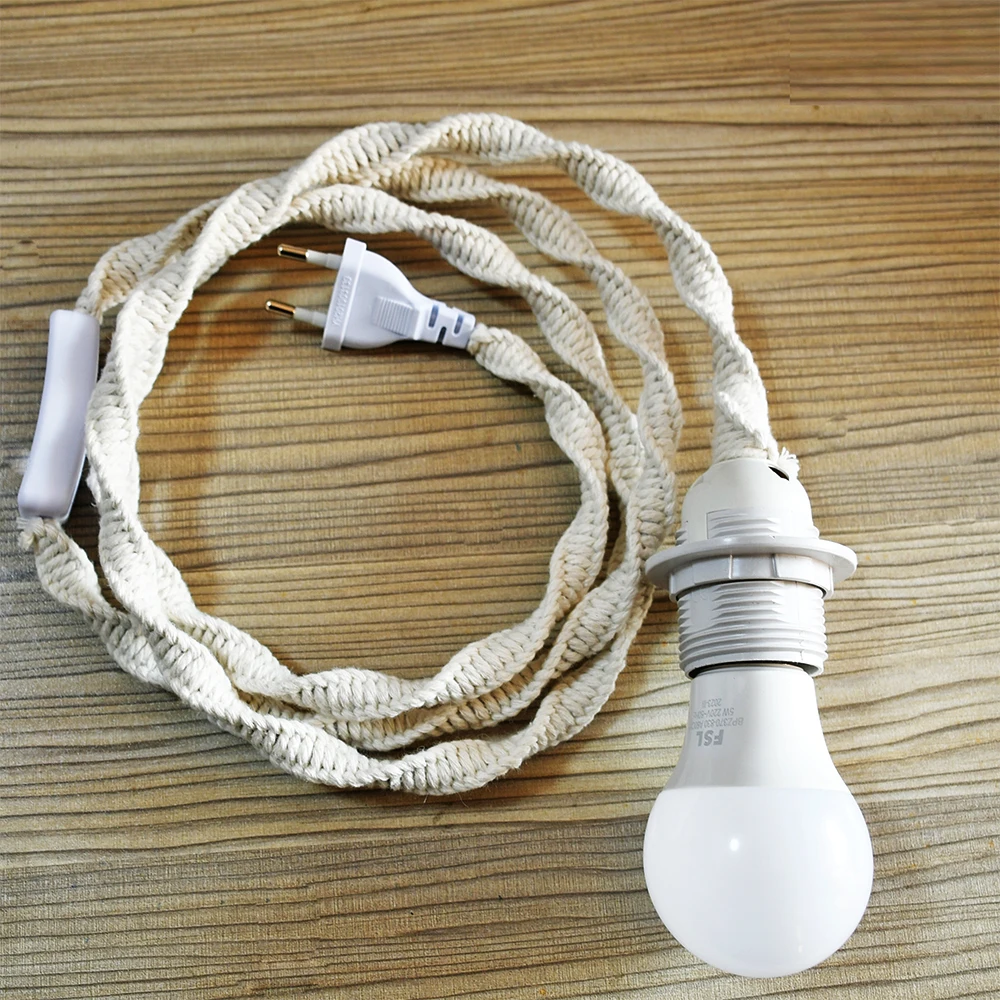 

Hot sales lampline with macrame weaving for Mobile lampshade vintage Mobile lampline boho macrame lampline for room/Homestay