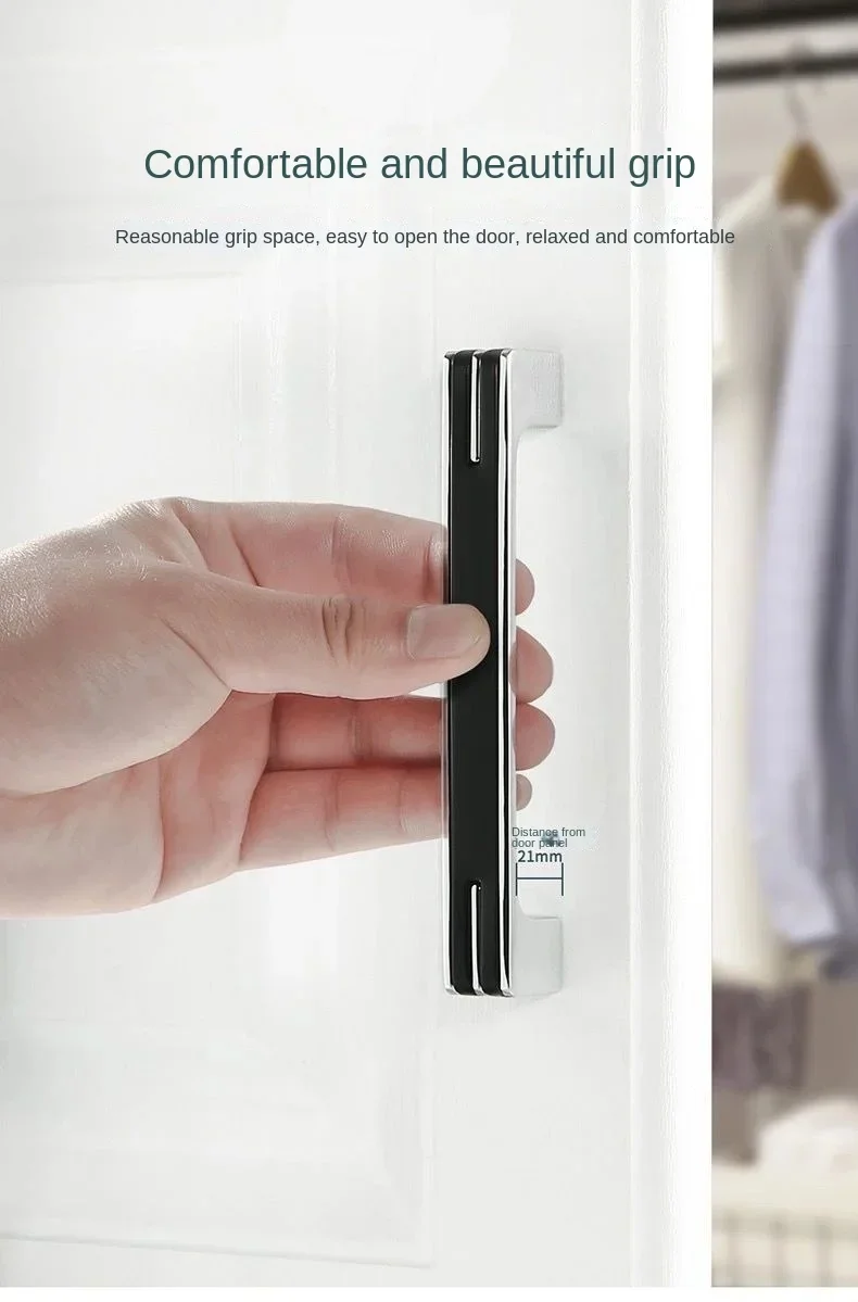 Description Picture 4 of itemScrew Spacing, Polished Chrome Cabinet Handles,Long Size Drawer Pulls Modern Cabinet Hardware Cabinet Knob Black Silver