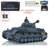 Henglong 1/16 7.0 Plastic FPV Panzer IV F2 RC Tank 3859 Steel Metal Gearbox 360 Rotating Infrared Battle TH17397-SMT7 1