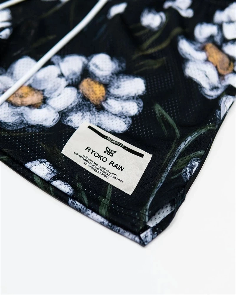 RYOKO RAIN New summer men's shorts men and women's fashion beach seaside casual pants mesh sports quick-drying quarter pants