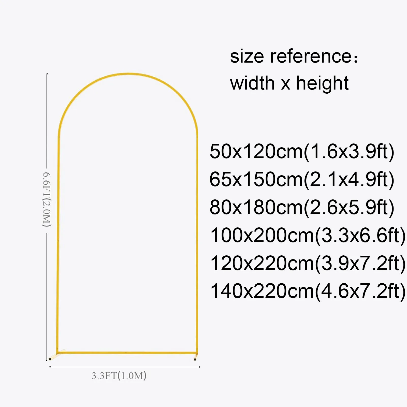 Gold Metal Wedding Arch Backdrop Stand Frame for Birthday Party Ceremony Outdoor Indoor Celebration Decoration Round Top Stand