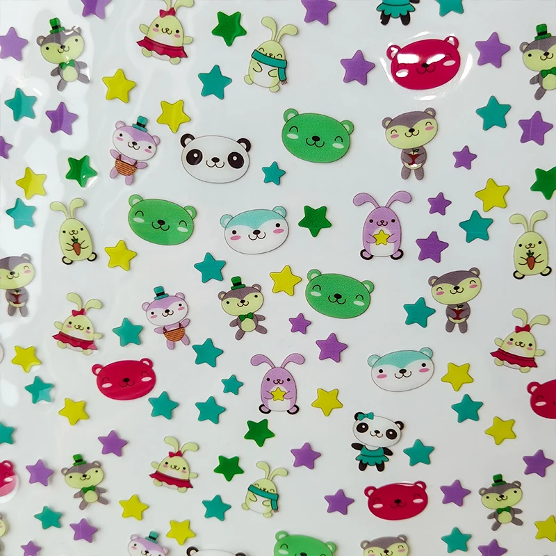 

Cute Cartoon Faux Leather Rolls Transparent Printed Jelly Vinyl Roll Fabric TPU For Bows Handbags Handmade Materials 46x135cm