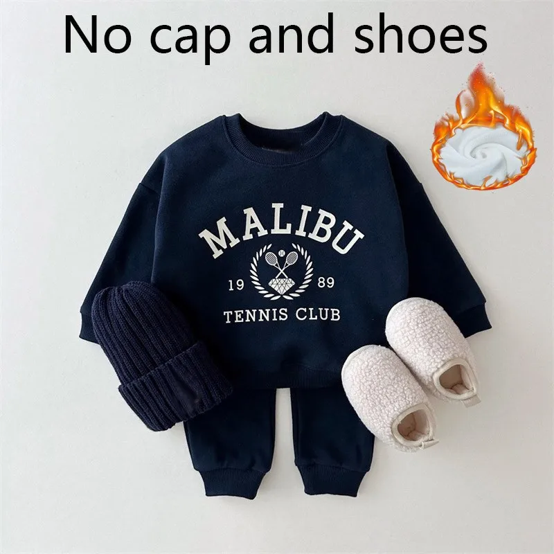 Autumn Winter Outfits Baby Letter Print Tracksuit Boy Girl Children Casual Tops + Pencil Pants 2pcs Infant Cotton Sweatshirt Set kids clothing set