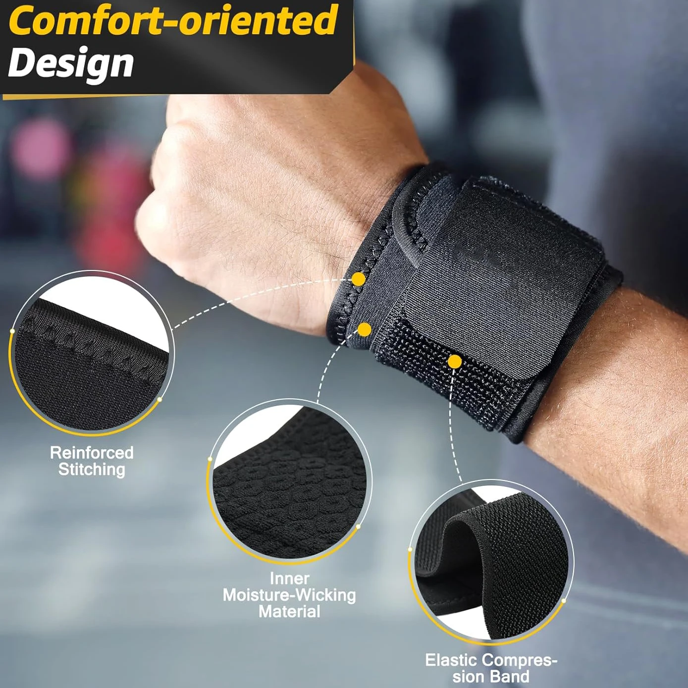 2 PACK Wrist Compression Strap Wrist Brace Sport Support for Fitness Weightlifting Tendonitis Carpal Tunnel Arthritis wrist compression strap