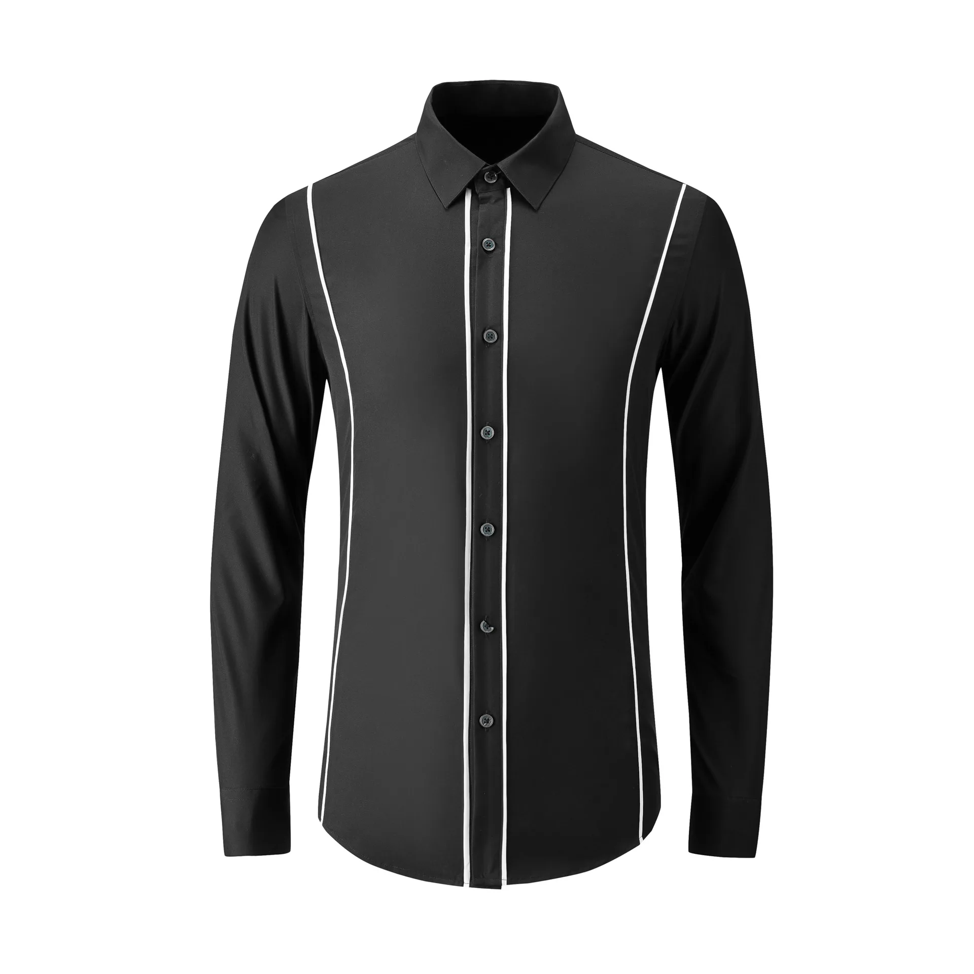 

High Quality Luxury Jewelry Men'S Shirt Fashion Long Sleeve Casual Shirt In Stock Stripes Men'S Shirt