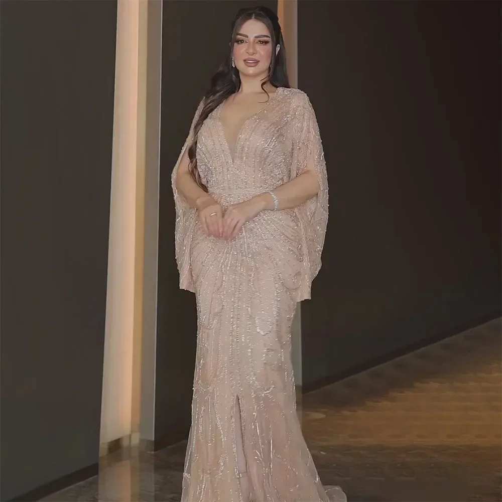 Luxury beaded evening dresses long elegant mermaid purple satin modest amazing sleeveless formal party dresses Y1149