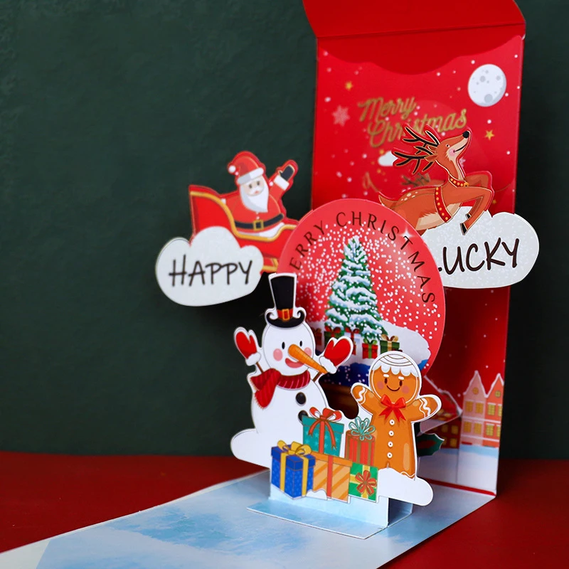 Christmas Red Envelope New Year Xmas Tree Snowman 3D Exquisite Red Packets Party Gift Bag Navidad Decoration