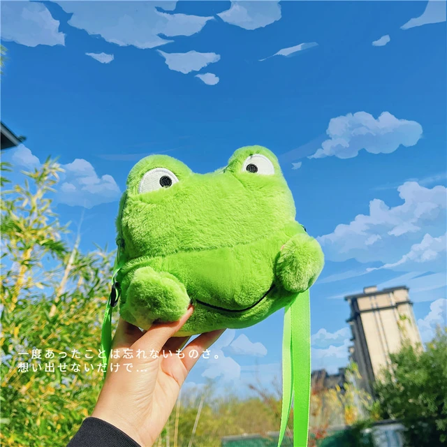 Cute Frog Soft Plush Backpack Plush Toys Kids Single Shoulder Bag