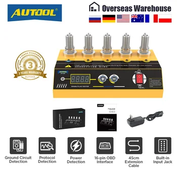 AUTOOL-SPT360 오리지널 자동차 점화 플러그 테스터, 점화 테스터 220V 110V 자동차 진단 도구 5 홀 점화 플러그 분석기
