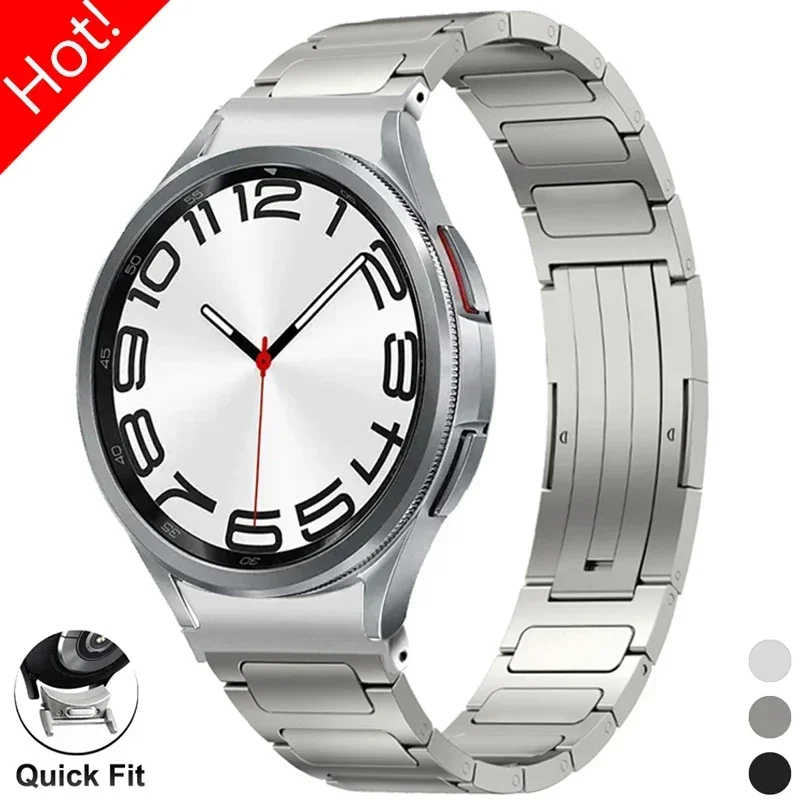 Correa De Metal De Titanio Sin Huecos Para Samsung Galaxy Watch 6 4, Pulsera Clásica De 43Mm, 47Mm, 6, 5, 4, 40Mm, 44Mm, 5 Pro, 45Mm
