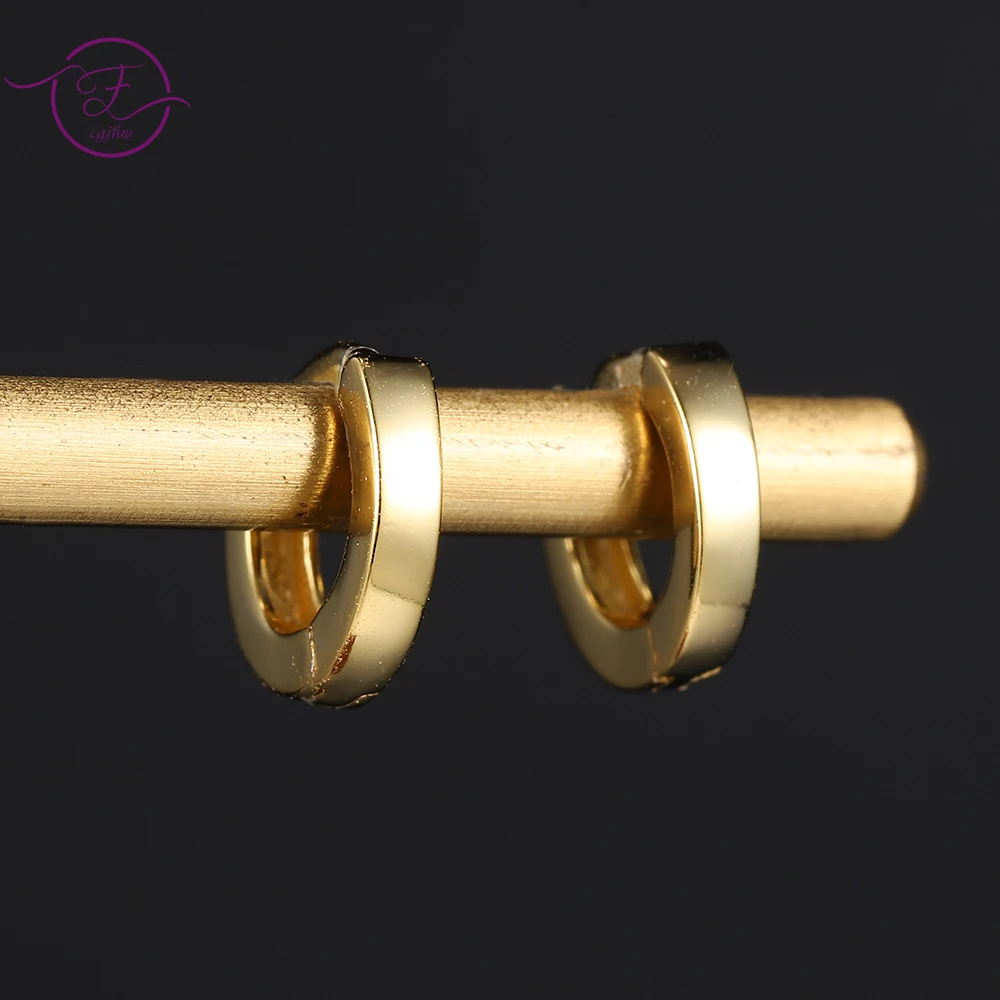 

925 Sterling Silver Earrings Geometric Round Hoop Earrings for Women Men Fashion Simple Gold Earrings Fine Jewelry Gift