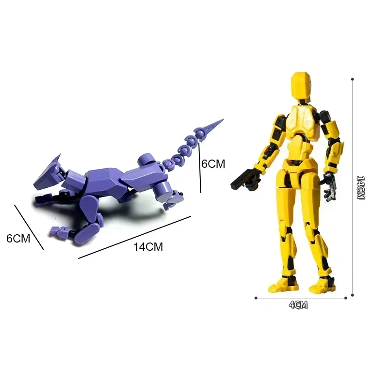 Vícekloubový pohyblivý robot s tvarovým posunem 3D vytištěný manekýn Postava a figurky psů Hračky pro rodiče a děti Hra pro děti