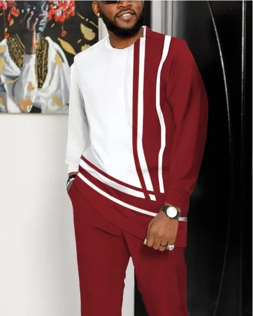 Fashola Striped Long Sleeved Kaftan Outfit - Image 5