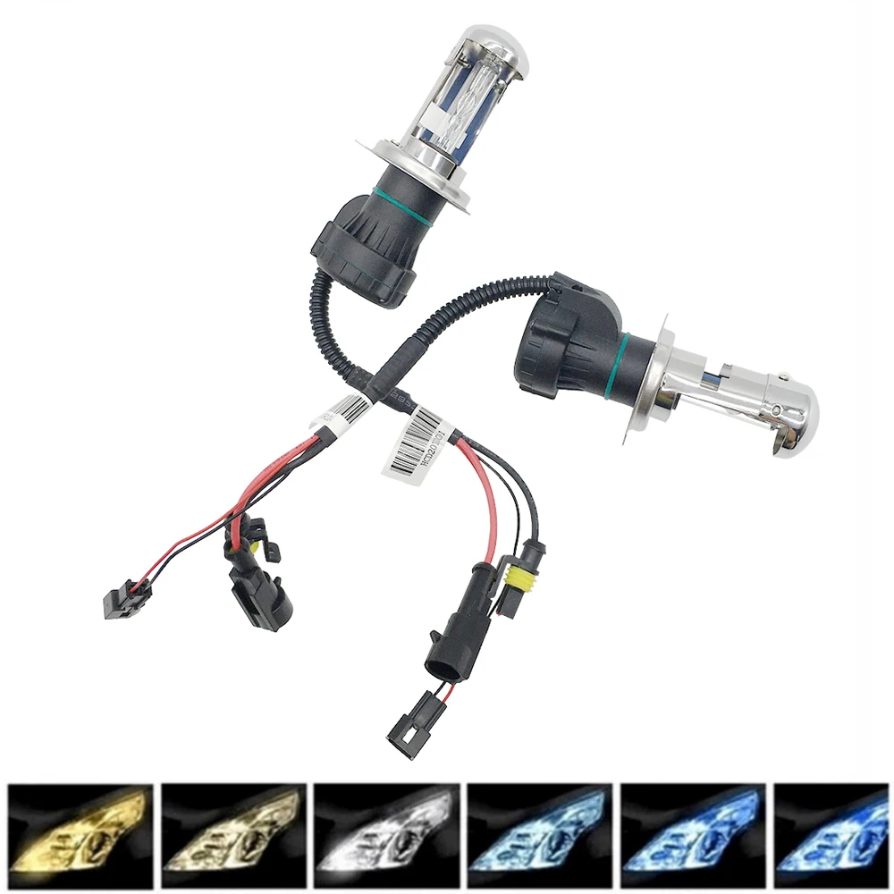 

1 Pair Car Light Bulbs HID H4 Xenon Kit Hi/Lo Beam 12V 55W Headlight HID Xenon Lamp Headlamp Xeon H4 4300K 6000K 8000K Bi-xenon