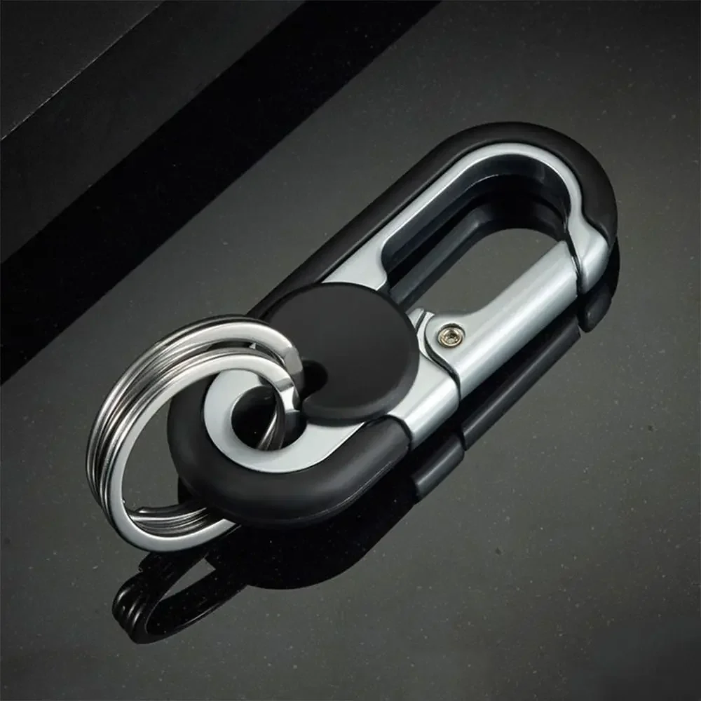 Premium Metal Double Ring Key Holder - Men's Fashion Accessory & Gift