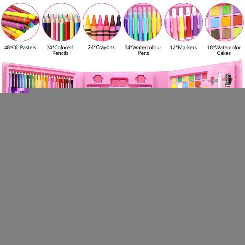 Art Supplies Kit Oil Pastels Crayons Colored Pencils Markers 208pc