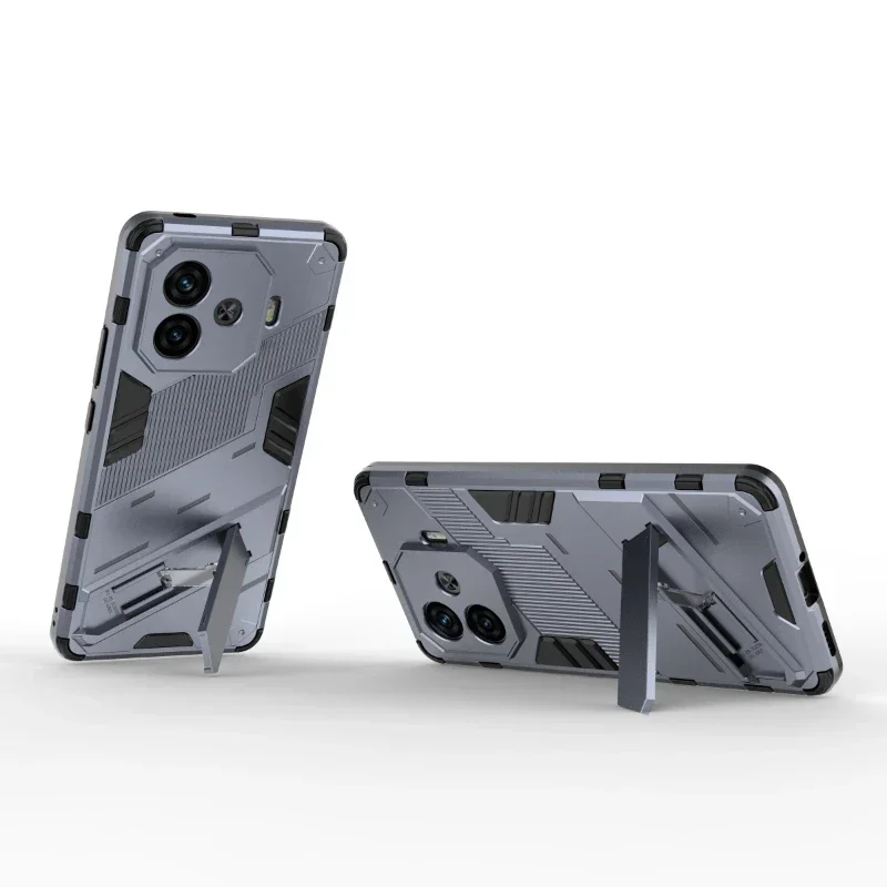 Shockproof Armor Anti-Fall Kickstand Phone Case - Durable Protection Back Cover