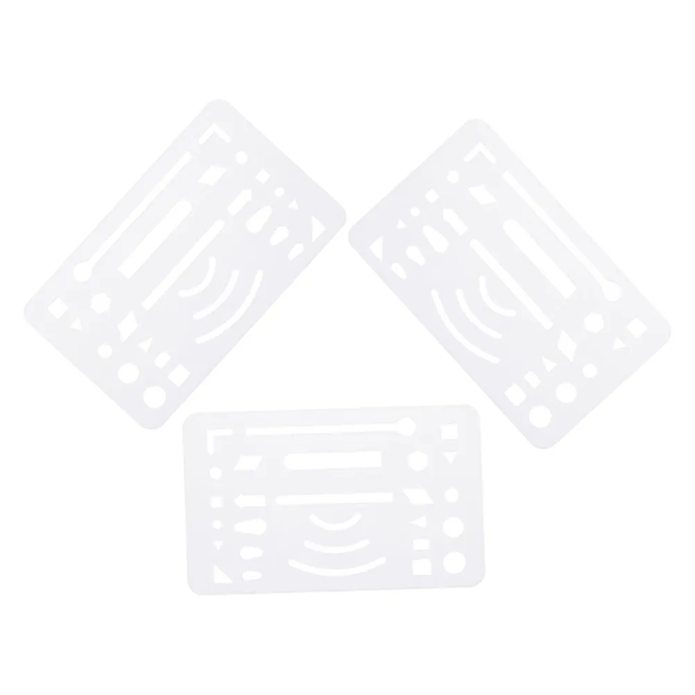 3Pcs 지우기 쉴드 플라스틱 드로잉 템플릿 다목적 제도 도구 기계 공학 디자인 드로잉 용품
