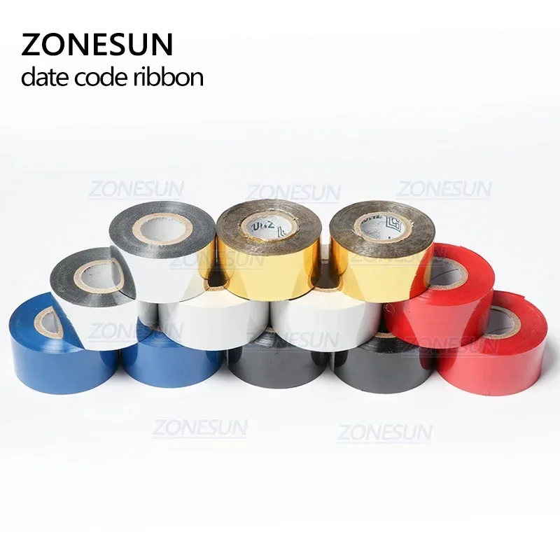 ZONESUN Thermal ribbon of ribbon printing machine, 30*100m, date printing ribbon for plastic and paper(5roll/lot) 4