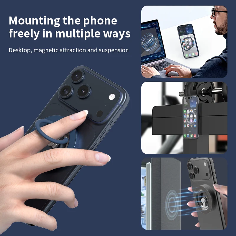 Magnetic Dual-Function Cellphone Stand and Finger Ring Holder
