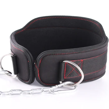 EVA Dip Belts with chian,Pull-Up Belt Strength Training Protection Gym Squat Powerlifting Belts,Weightlifting Brace Belts