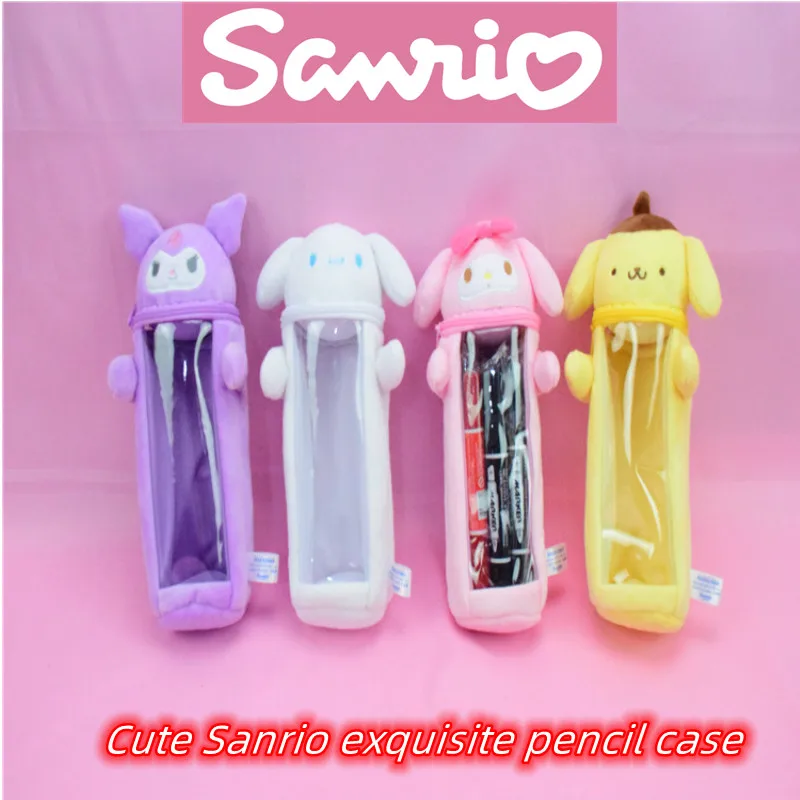 

Cartoon Sanrio's New Mymelody Kuromi Cinnamoroll Pompompurin Large-capacity Pencil Bag Plush Toy Doll Children's Gift