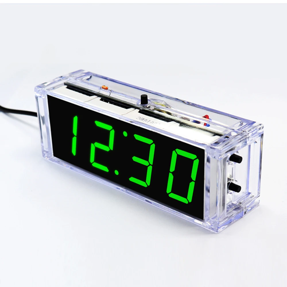 DIY Uhr Elektronische Kit Sprachzeit Erzählen Digitale Röhre LED Uhr Datum Temperatur Display DS1302 STC15W408AS Löten Projekt
