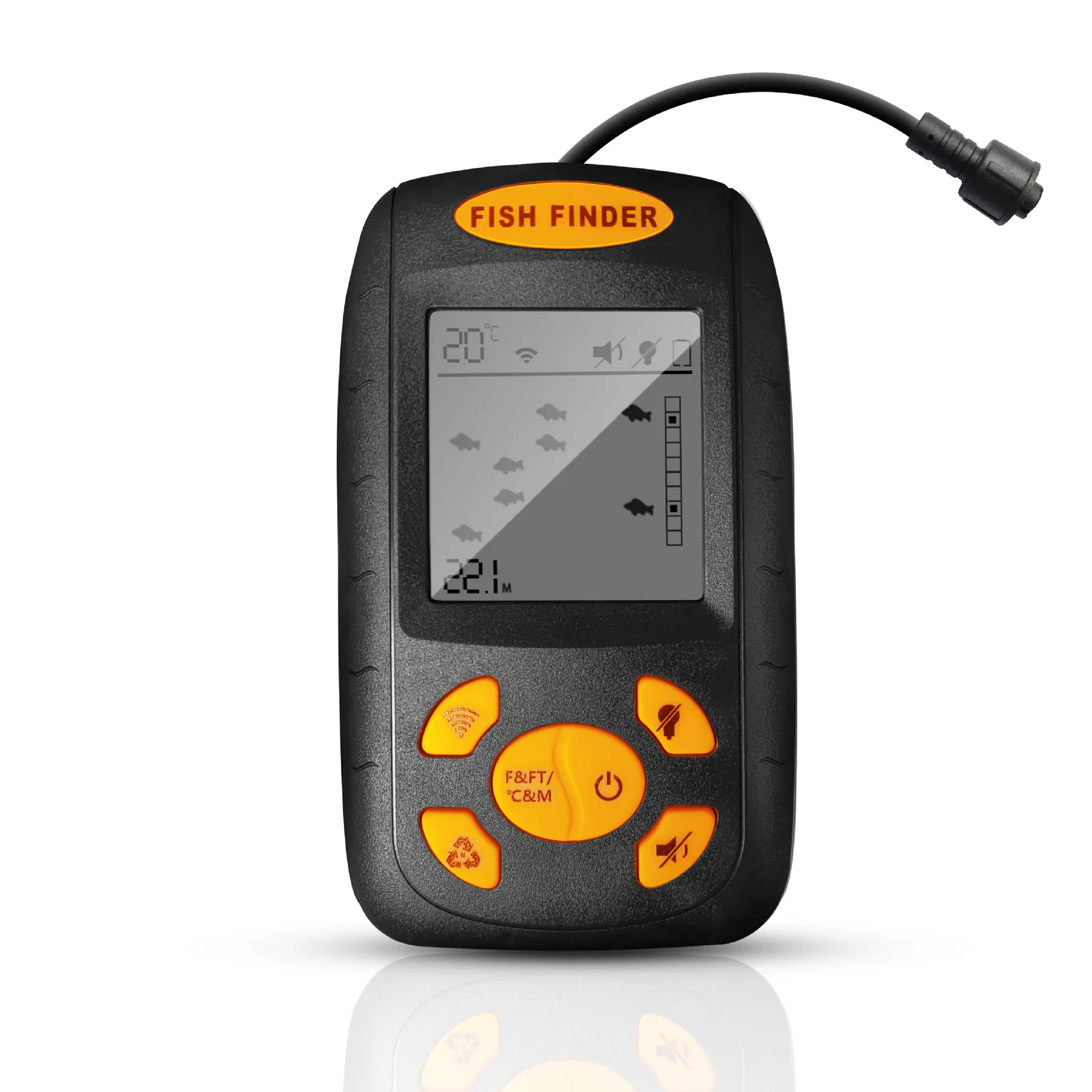 Fish detector, fishing gear, sonar detection radar, fish finder, measuring fish depth across borders