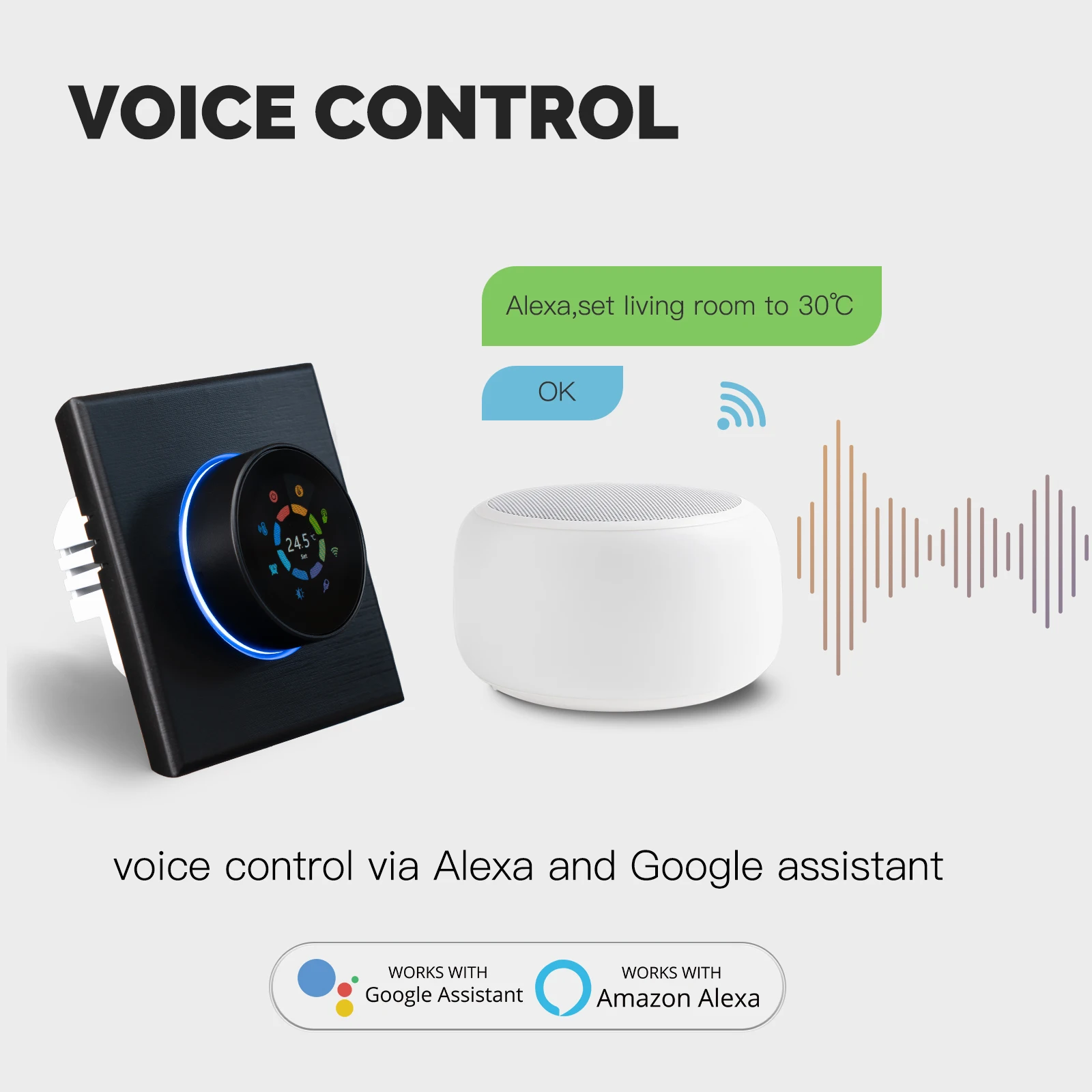 WiFi Smart Home manopola di riscaldamento termostato regolatore di temperatura per caldaia a Gas d'acqua riscaldamento elettrico funziona con Alexa GoogleHome