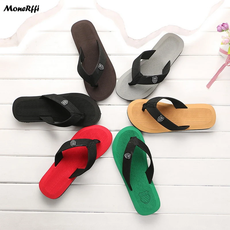 Flip Flops Casual Men Slippers Beach Sandals Summer Non-Slip Flat Slides Indoor House Shoes