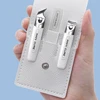 Manicure Set Stainless Steel Nail Clipper, Men/Women Nail Clippers Kit 3Pcs,Travel Manicure Grooming Kit Nail Clipper Set(White) 1