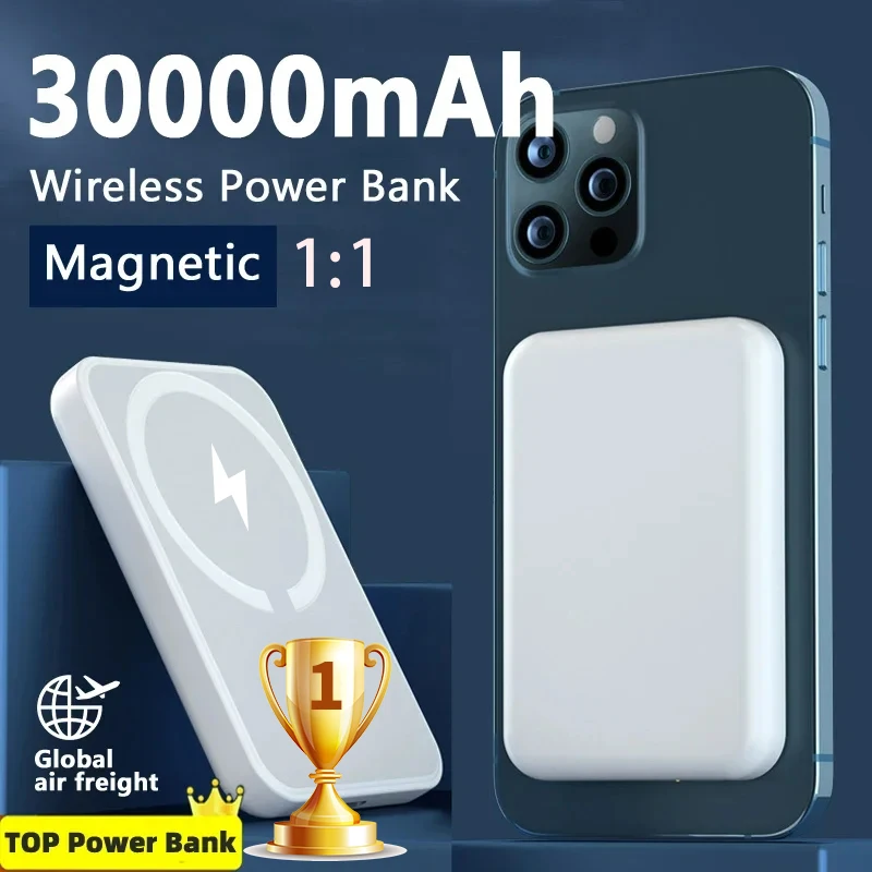 Portable Magneti Auxiliary Spare External Magnetic Battery Pack Power Bank Wireless Charger for iphone 13 14 15Pro Max power bank