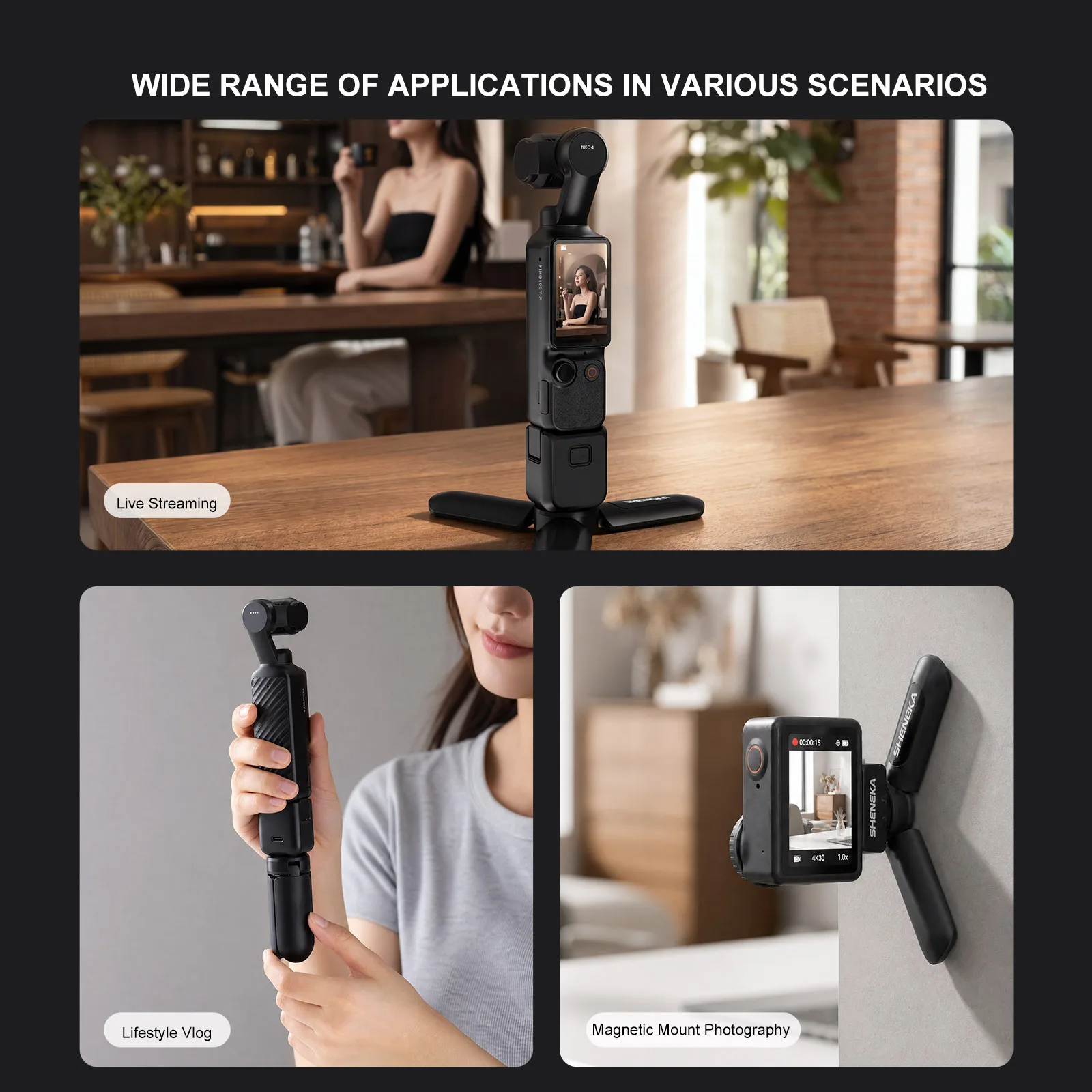 Magnetic Mini Tripod - Compact Metal Desktop Stand