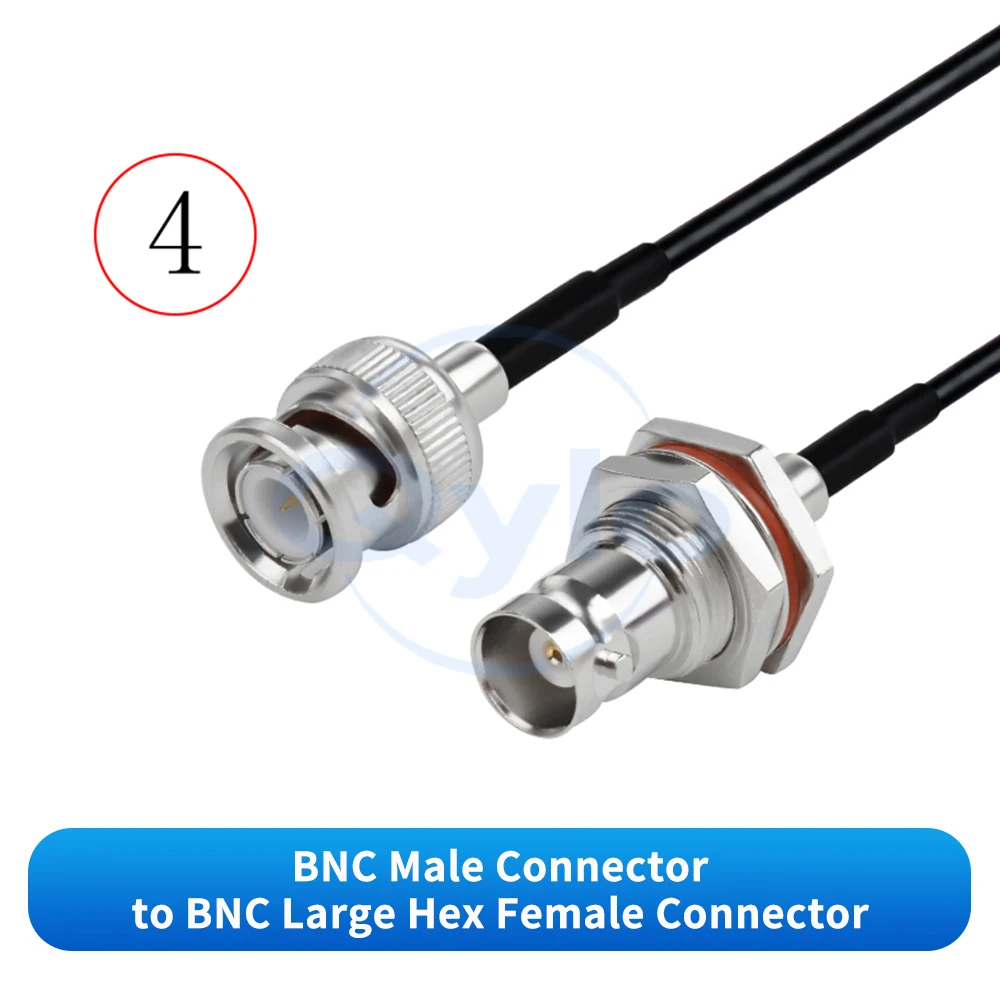 BNC zu BNC Stecker-Buchse Adapterkabel Antennen-HF-Verlängerungskabel Hochflexibles RG174 TPU-Kabel BNC zu BNC Kabel (1 Stück) – Detail 6