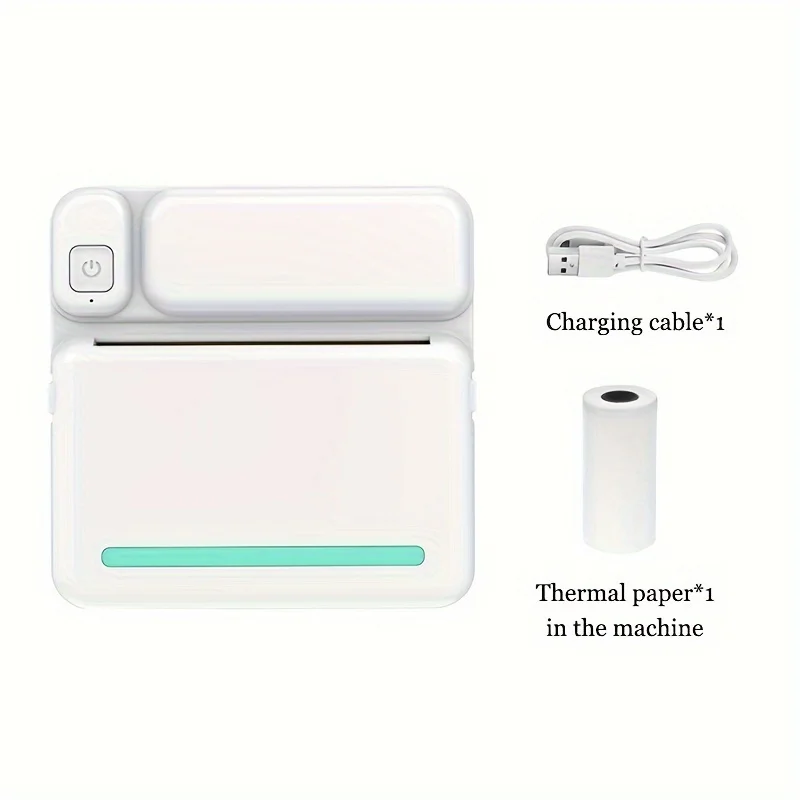 Compact Wireless Thermal Printer | USB Rechargeable, Monochrome Output, Integrated Scanner