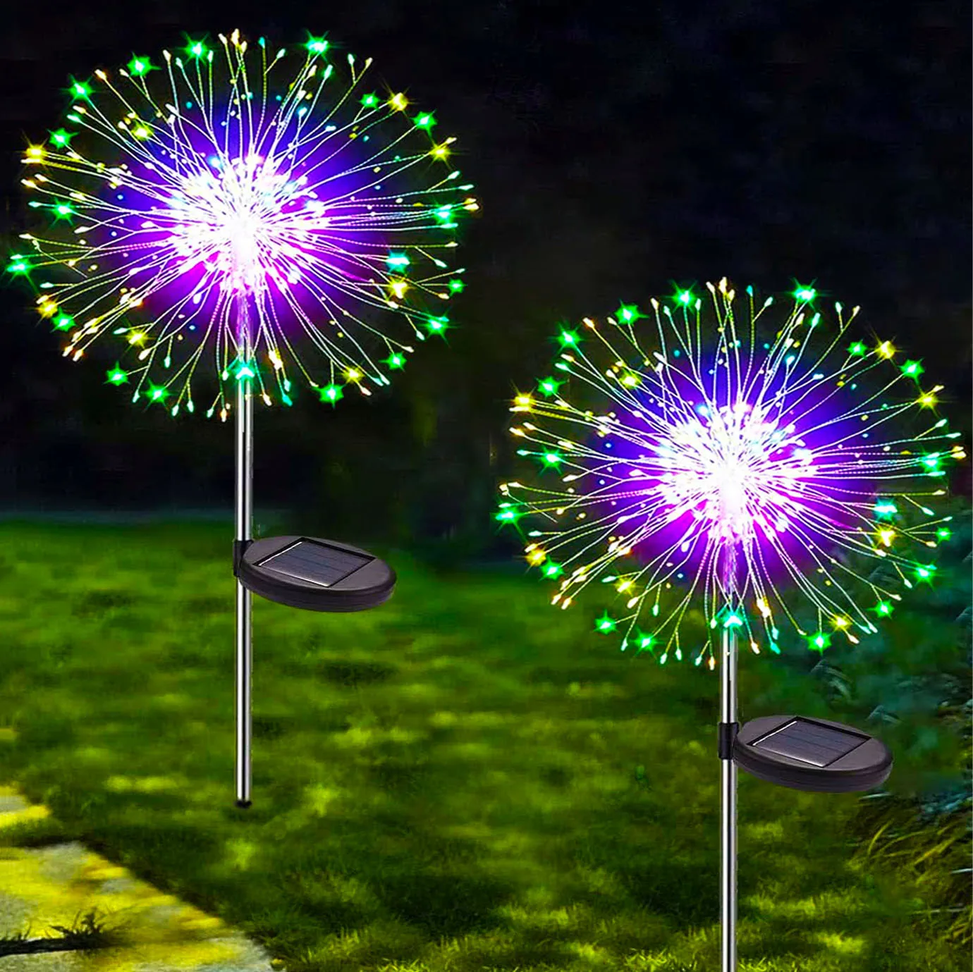 Wreath of LED Lights Super Smart Luciole Solar Soft green