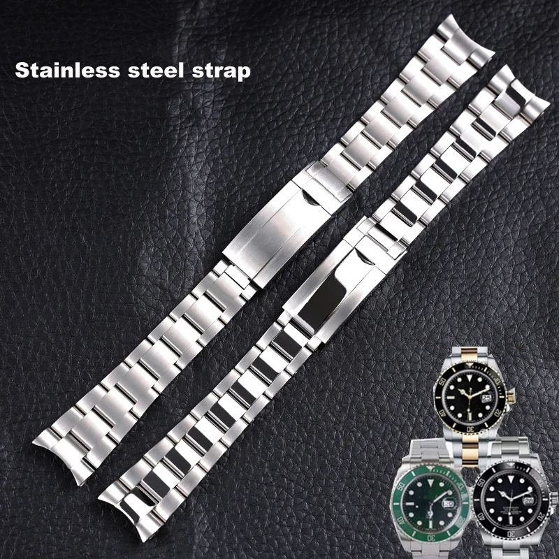 Metal Watchbands For Rolex SUBMARINER DAYTONA Men Folding Clasp Watch Strap Stainless Steel Watch Bracelet 20mm 21mm