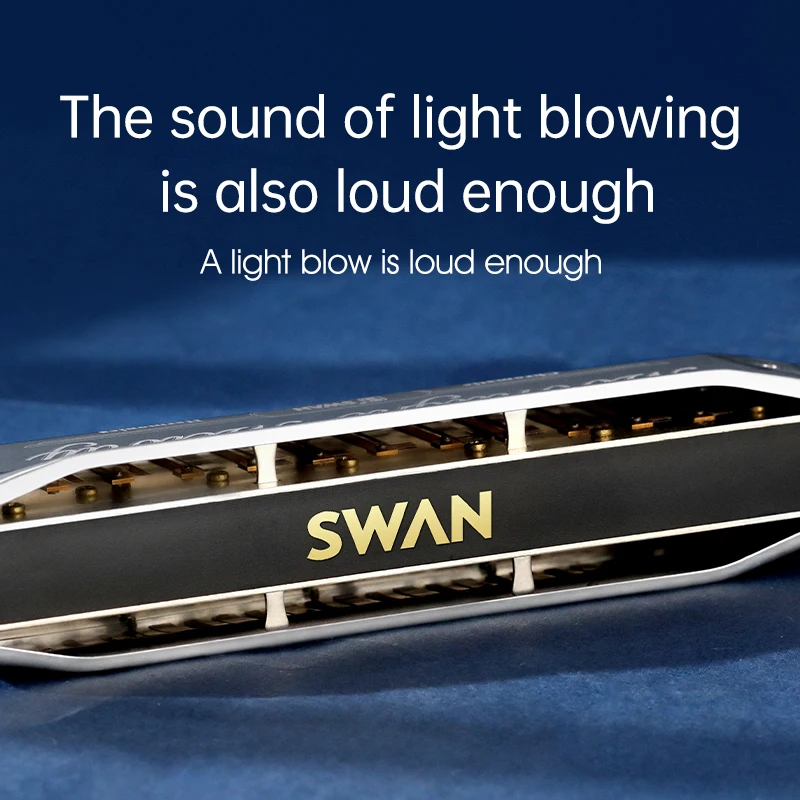 SWAN Chromatic Harmonica, 10-Hole 40 Tones 12-Hole 48 Tones 16-Hole 64 Mouth Organ C Key Harmonica for Adults