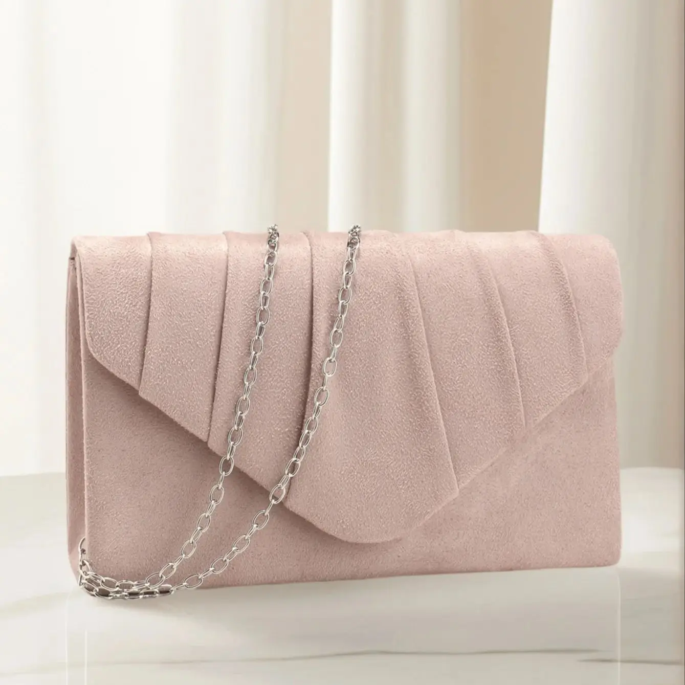 Silver Velvet Clutch Evening Bag for Women