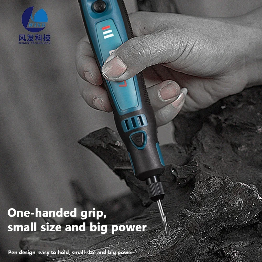 Cordless Mini Drill 3,6 V with charging unit, collet set and