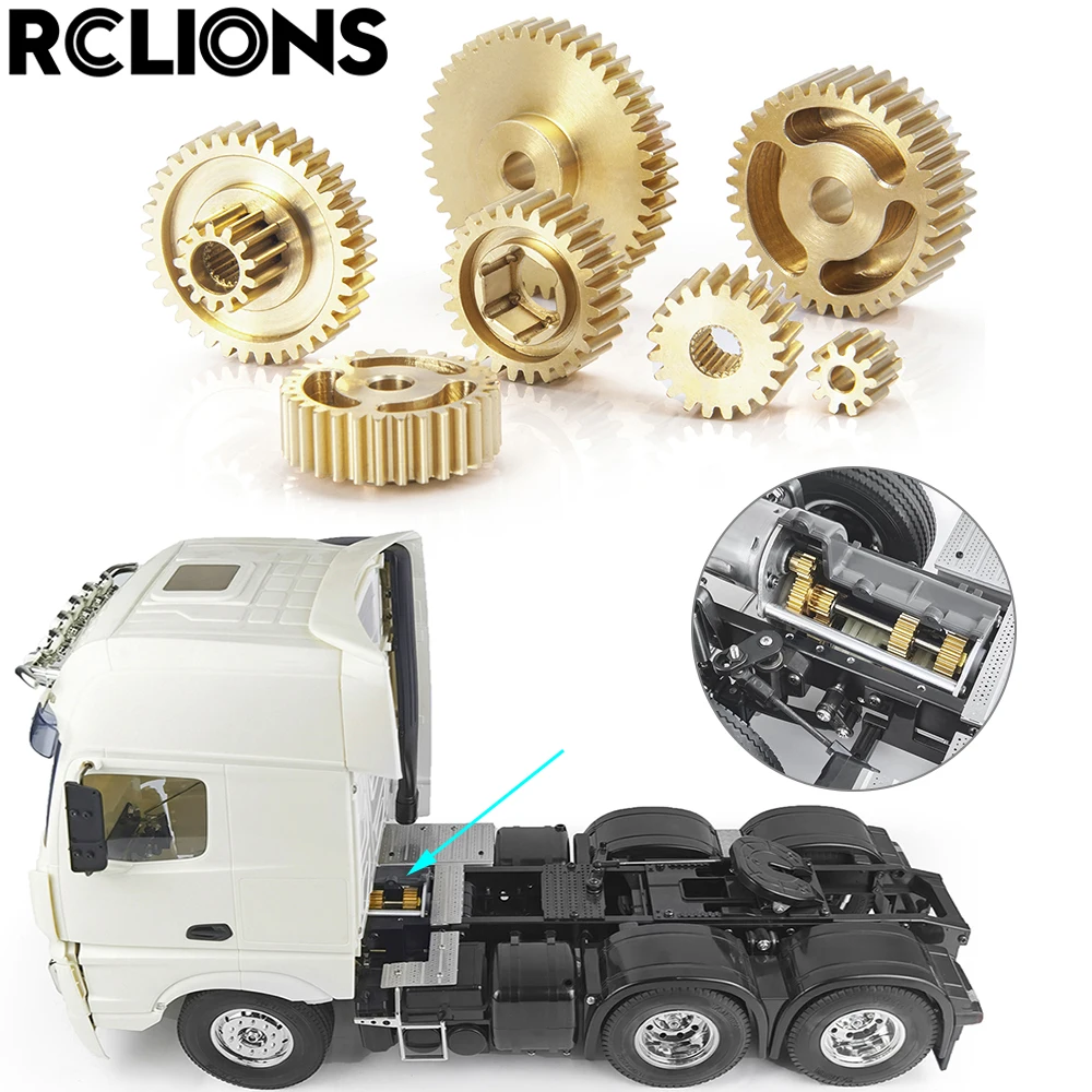 Rclions 7pcs Motor Gearbox Gear Set For 1/14 Tamiya Rc Car Tow Drag