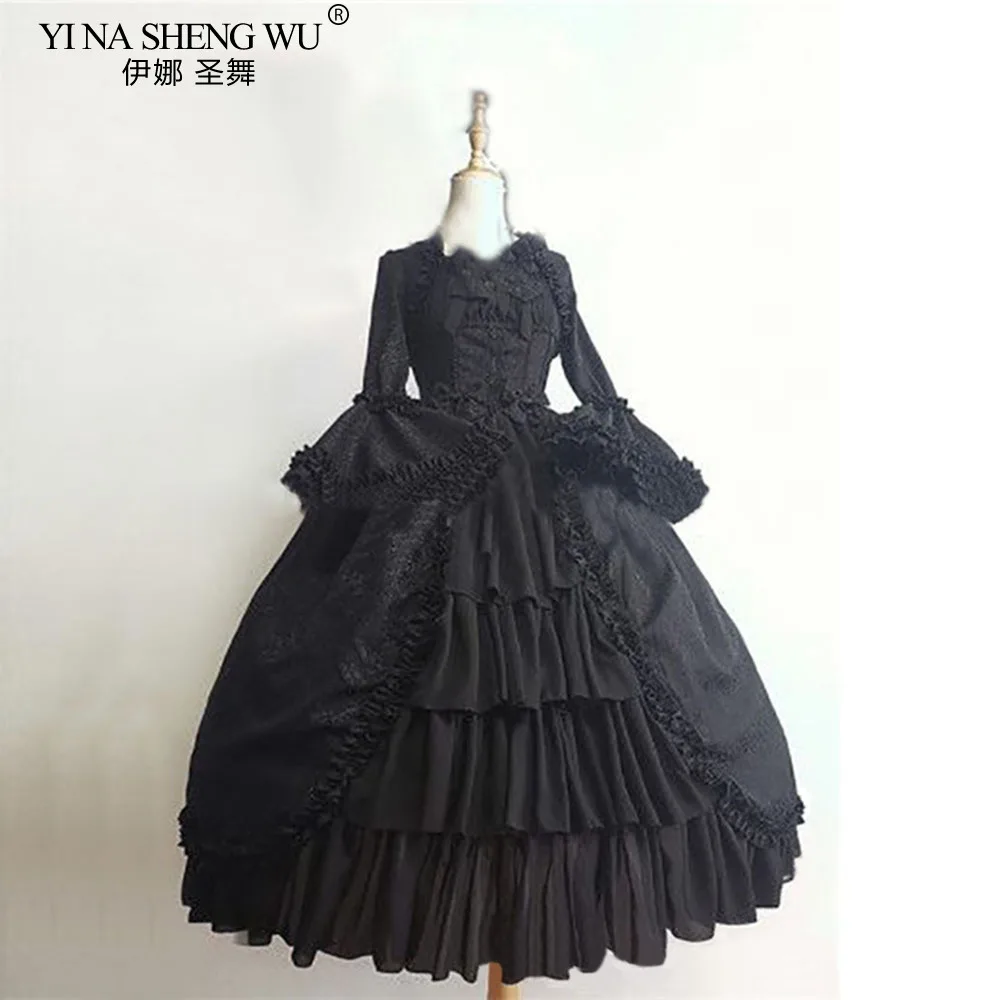Lolita Dress Vintage Palace Square Collar Lace Bowknot High Waist Long Victorian Gothic